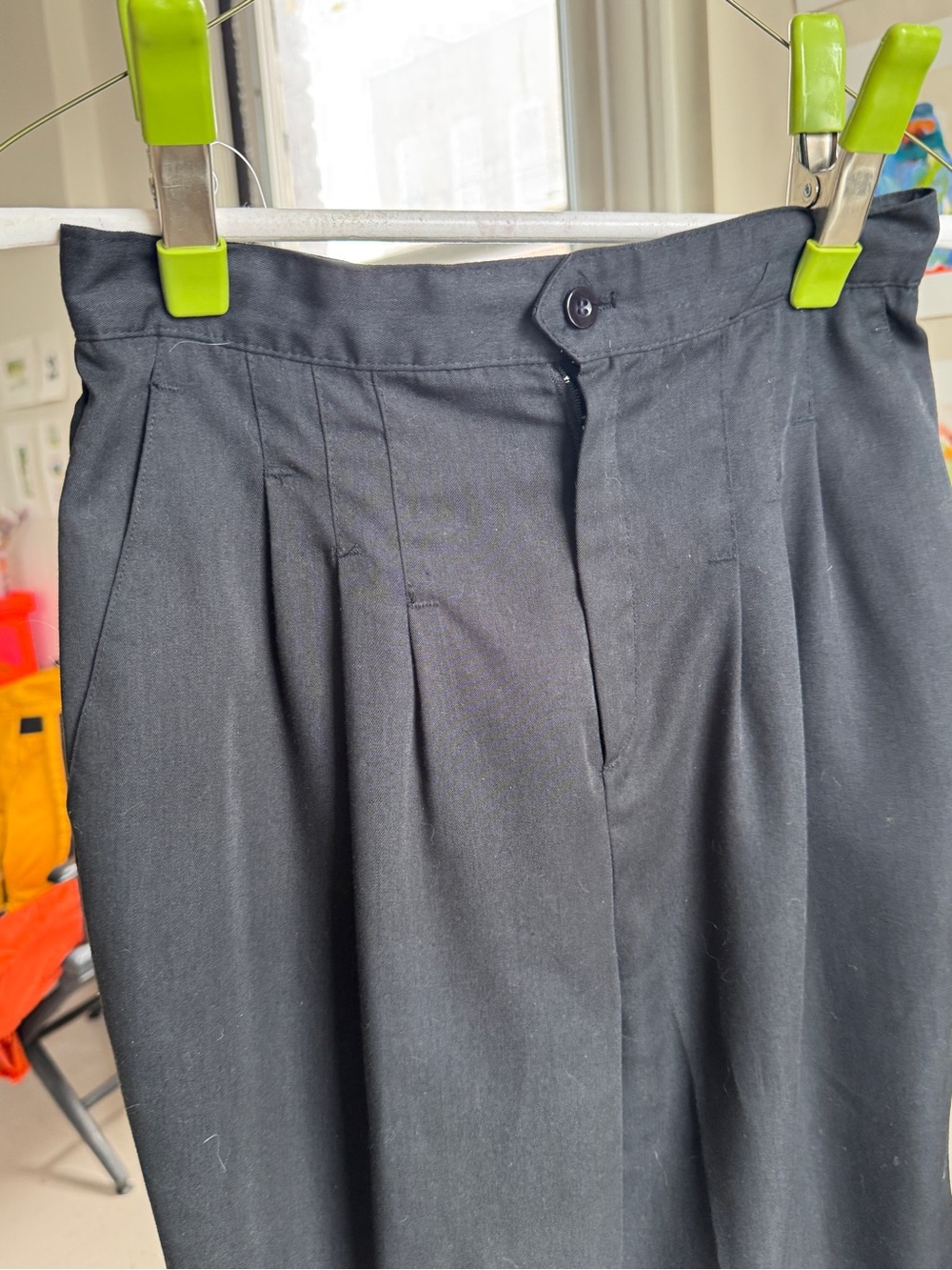 Vintage Black Pleated High Waisted Dress Pants